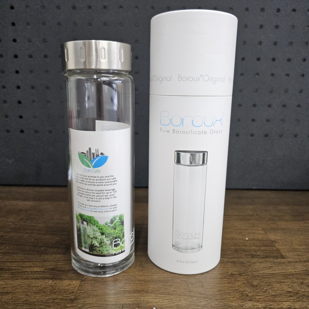 NEW BOROUX 16.9 oz / .5‎ liters Original Pure Borosilicate Glass Bottle